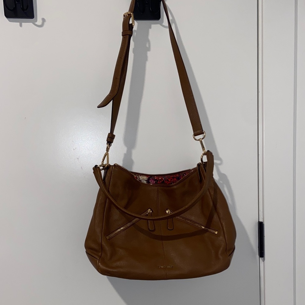 Vera Bradley Brown Leather Shoulder Bag